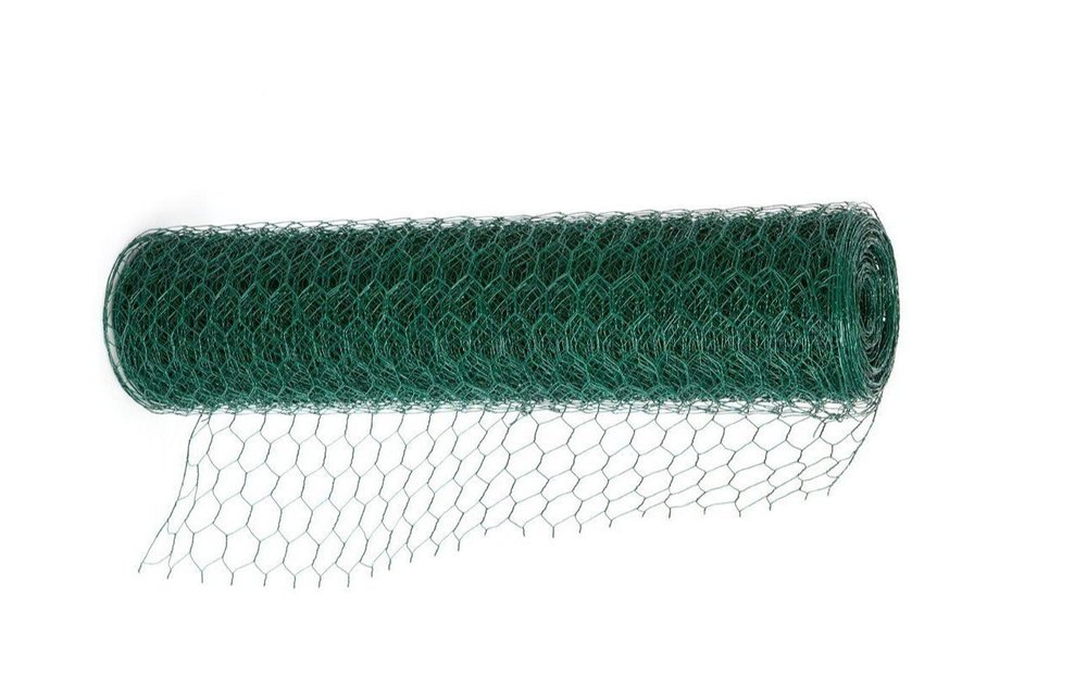 Hexagonal Green PVC Garden Chicken Mesh, For Fencing