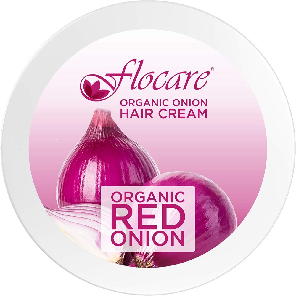 White Herbal Flocare Hair Growth Leave-in Cream Organic Red Onion Oil, Jar