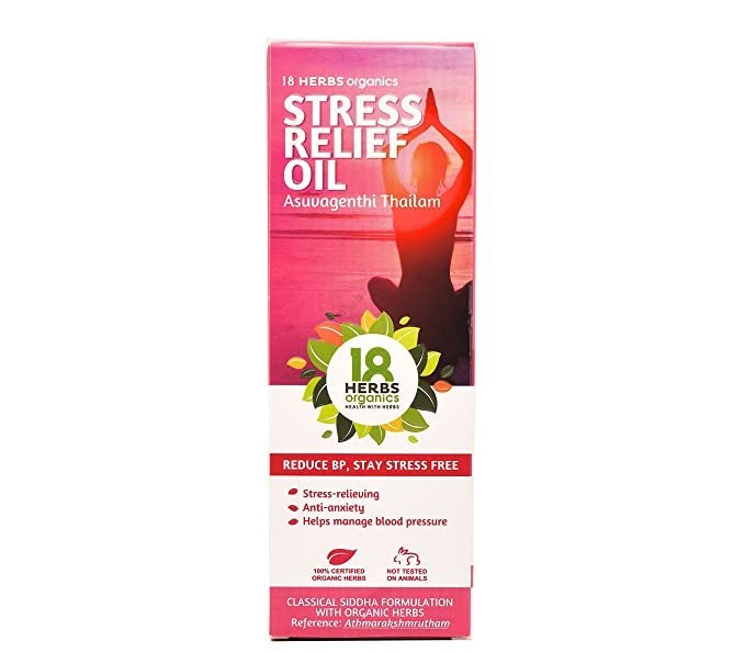 18 Herbs Organics Aswaganthi Balalakshathi Thailam (Stress Releif Oil) - 100 ml