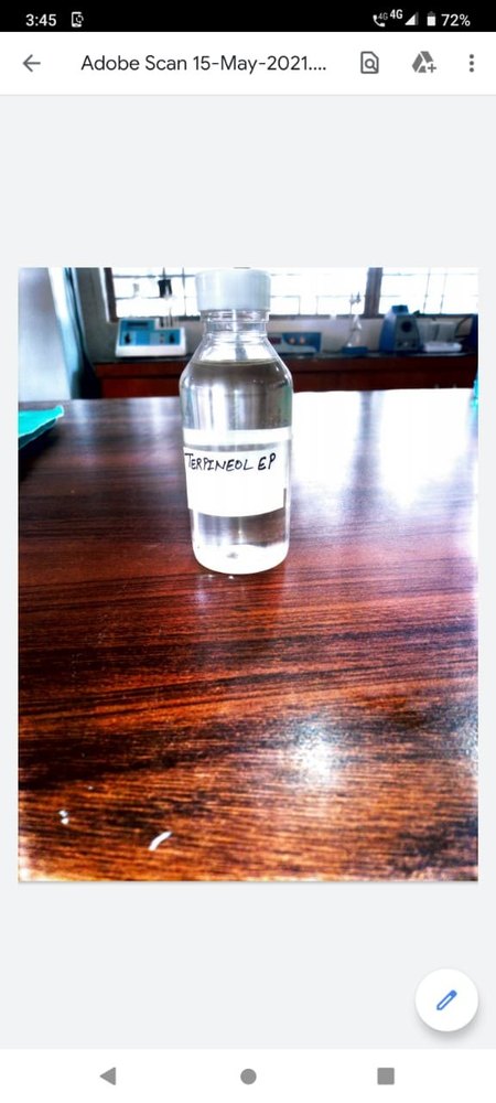 Natural Colour Less Terpineol oil, Packaging Size: 170 Kg Drum, Liquid