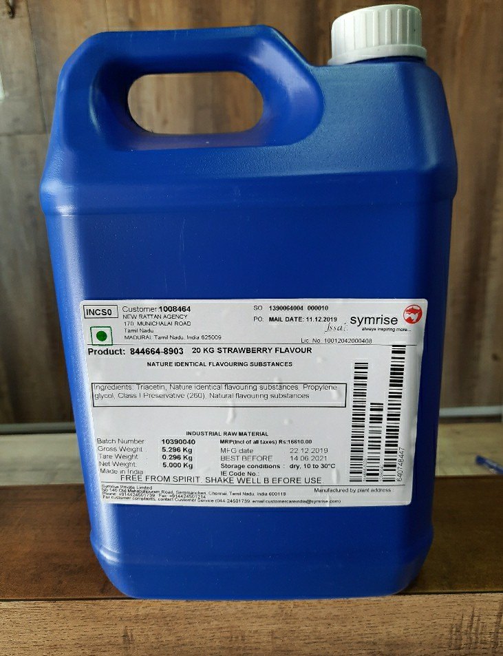 Nature Identical Flavour Fruity Oil Soluble Flavour(Strawberry), For Food, Packaging Type: 5kg Jerry Can