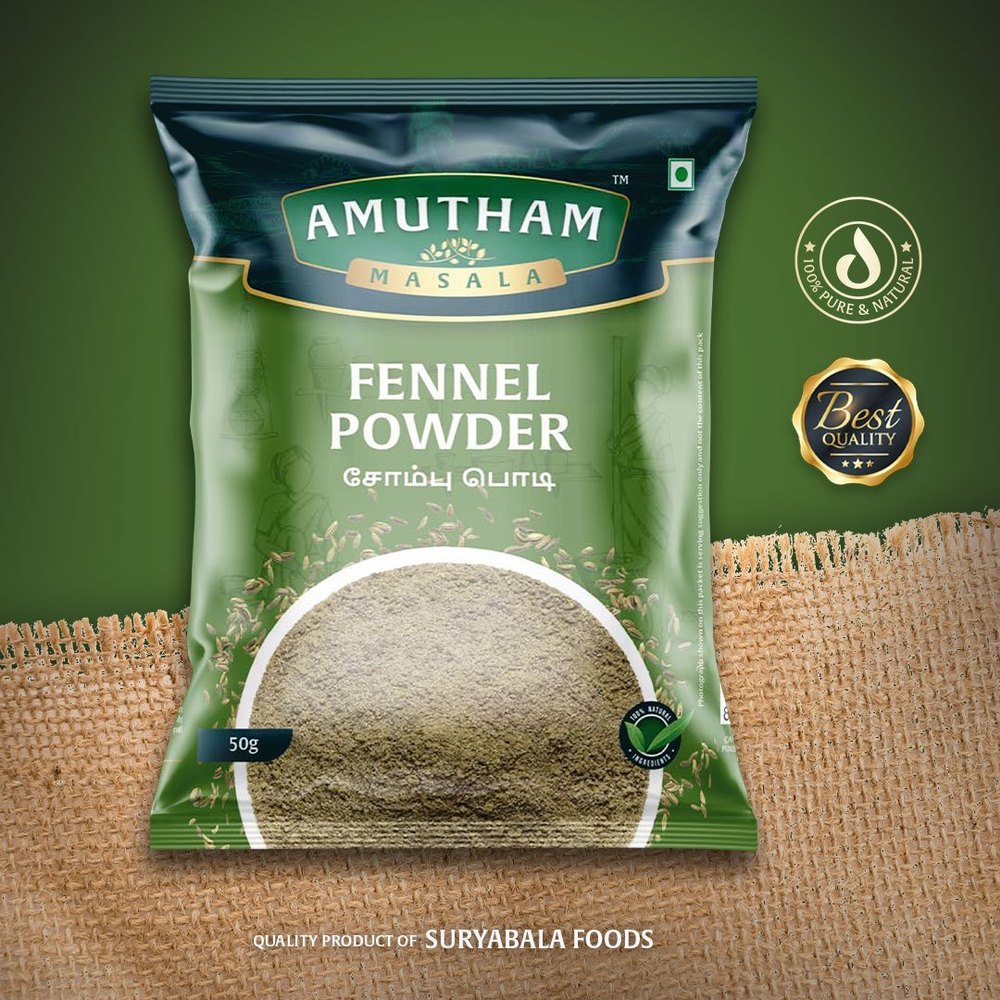 Amutham Fennel Powder, Packaging Type: Packets, Packaging Size: 50g