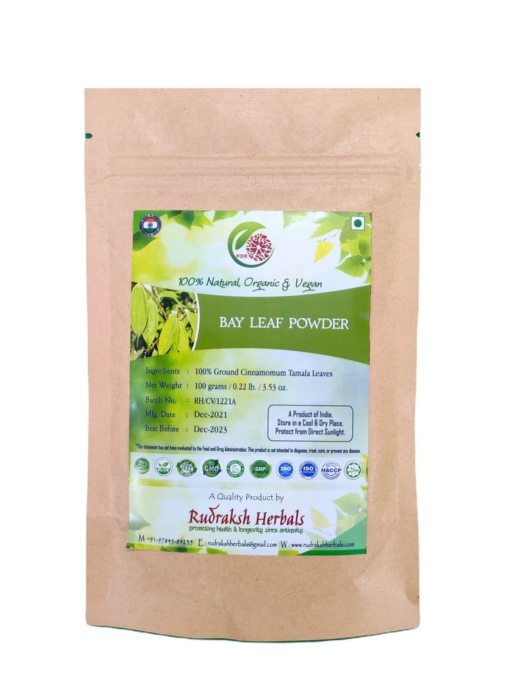 Rudraksh Bay Leaf Powder, Packaging Type: Kraft Paper Bag Packaging, Packaging Size: 100g