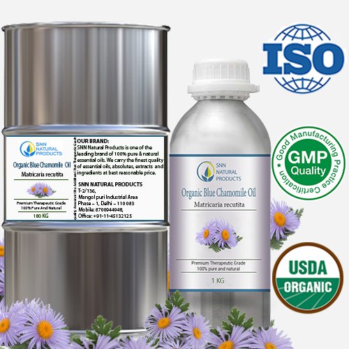 Blue green Flowers Organic Blue Chamomile Oil, Natural, for Cosmetics