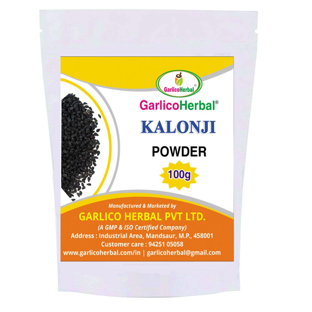 GARLICO HERBAL Packet Kalonji powder, Packaging Size: 250