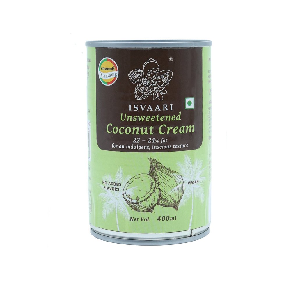 Isvaari Unsweetened Coconut Cream (22 to 24 Fat), 400g