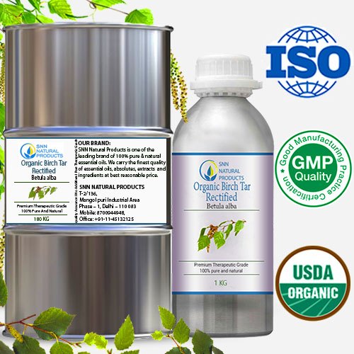 Betula alba Pale yellow Organic Birch Tar Oil Rectified, For Cosmetic & Pharmaceuticals