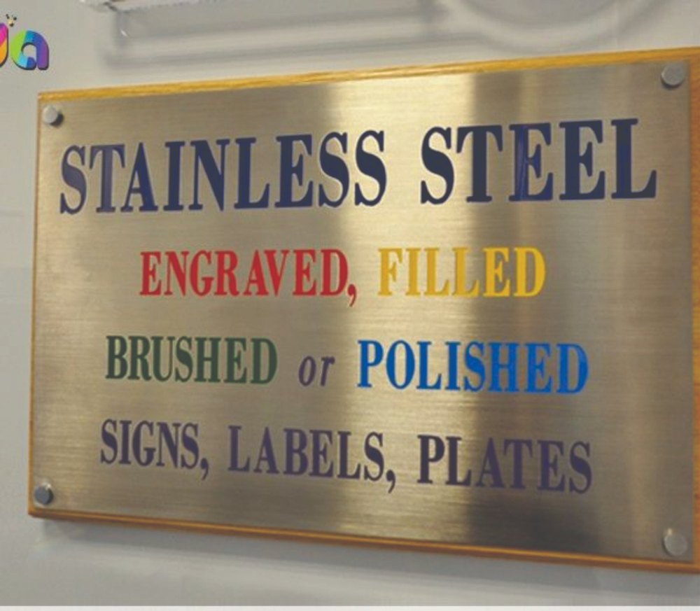 Silver Stainless Steel Name Plate, Wall Mounted, Grade: 304, 316