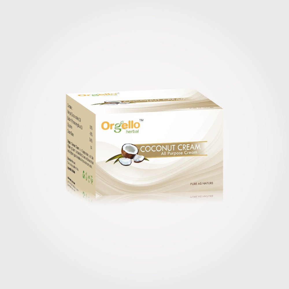Orgello Herbal Coconut Cream, For Parlour, Personal, Packaging Size: 50 Gm