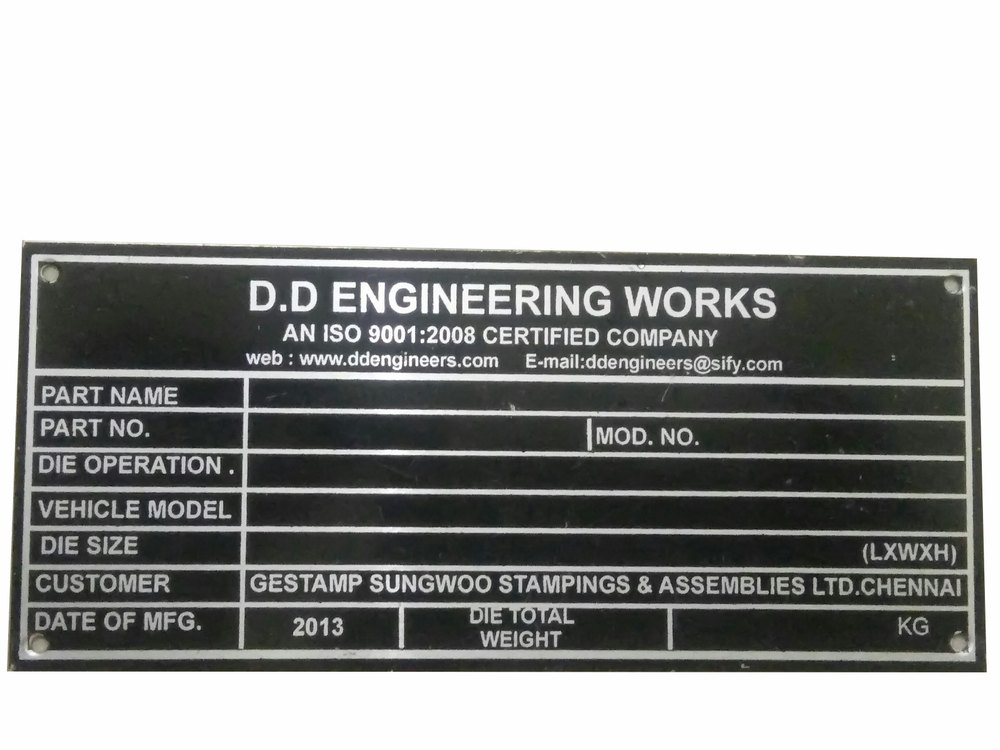 Multicolor Engraving Name Plate, For industrial