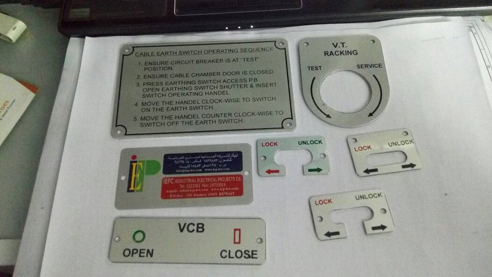 Square SS Bright Etched Labels