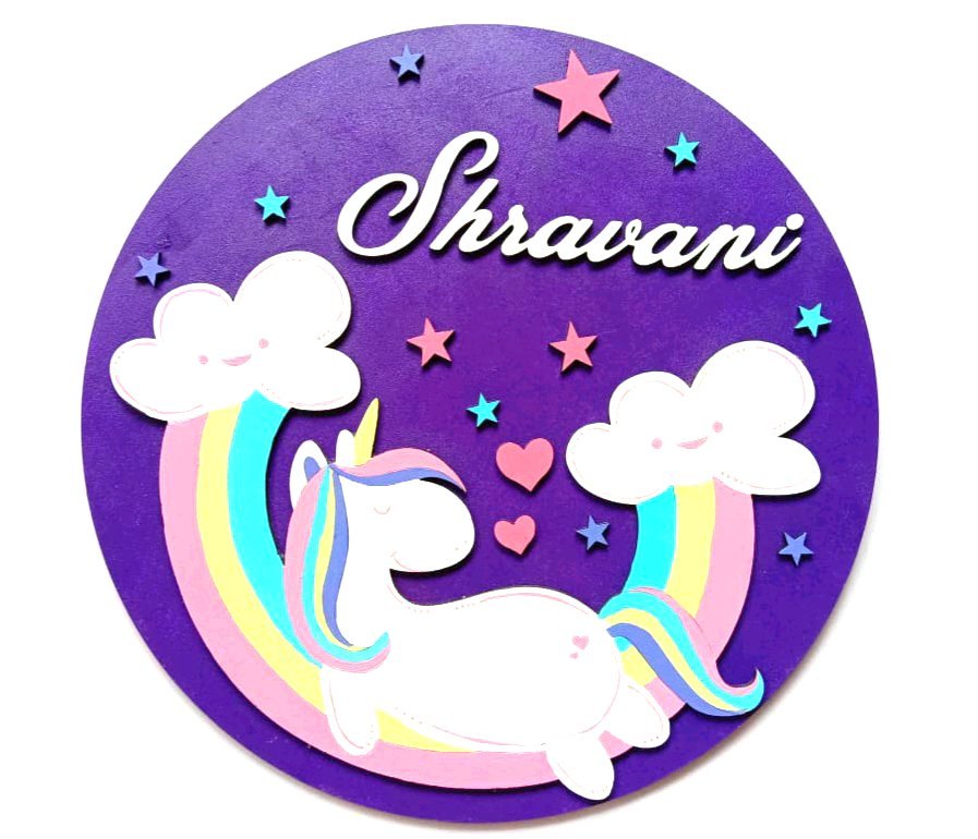 Wooden Handmade Kids Name Plates, For Home, Size/Dimension: 12