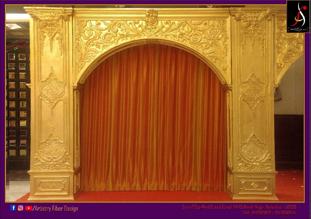 Golden Wedding Stage and Backdrop