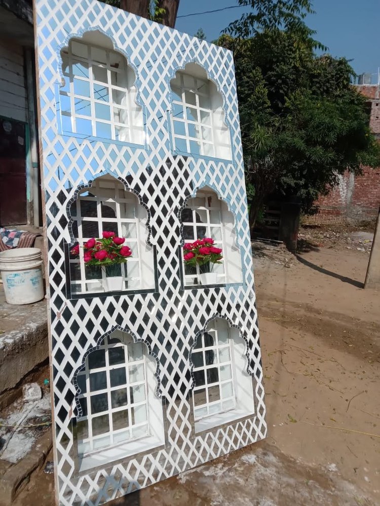 White Wedding Decoration Wedding Stage Mirror Work Panel, For Outdoor