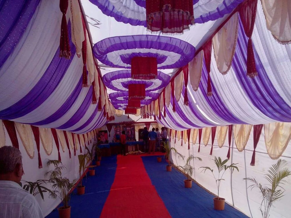Purple, White & Red Fancy Wedding Entry Gate