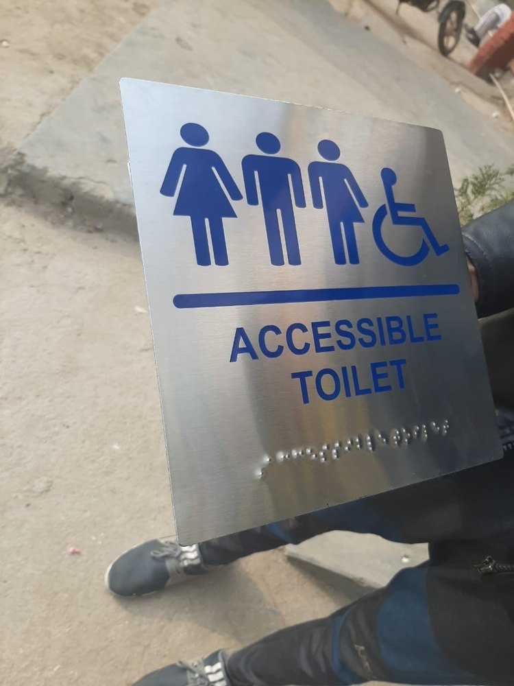 Silver Stainless Steel Braille Signages