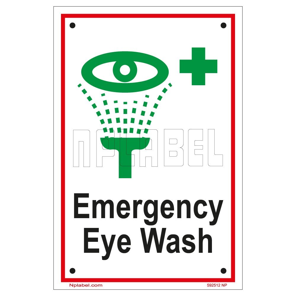 592512 Emergency Eye Wash Sign Plate