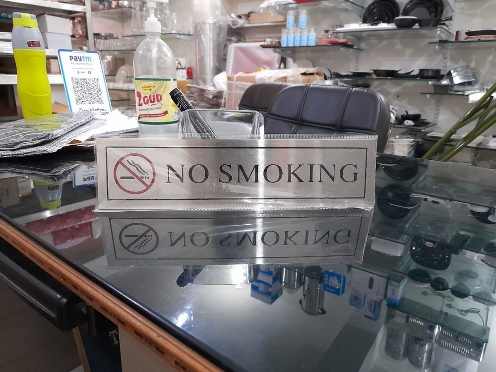 Silver Stainless Steel No Smoking Tag