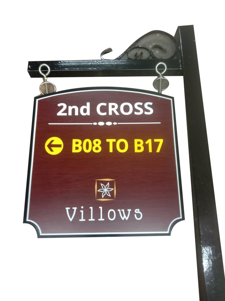 20 mm Brown (Base) Hanging ACP Sign Board, For Advertisement