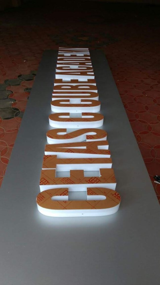 Rectangle Laser Cut Acrylic LED Sign Board, For Outdoor