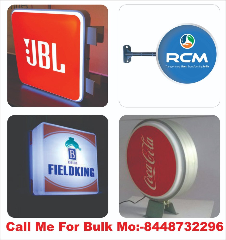 Square Lolipop Flanges White Advertising Flange Sign Board
