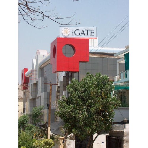 aluminium and ms metal Building Sign Board, For Outdooor