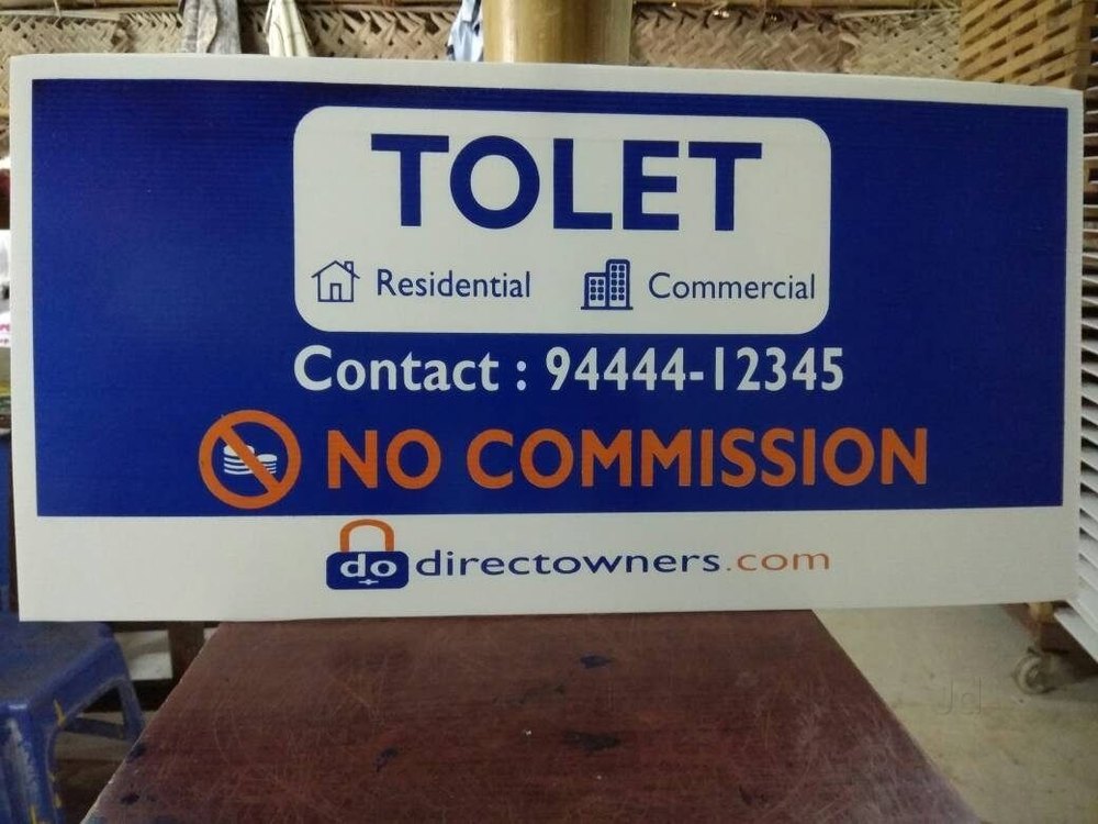 Alphanumeric Acrylic Tolet Sign Board, Shape: Rectangular