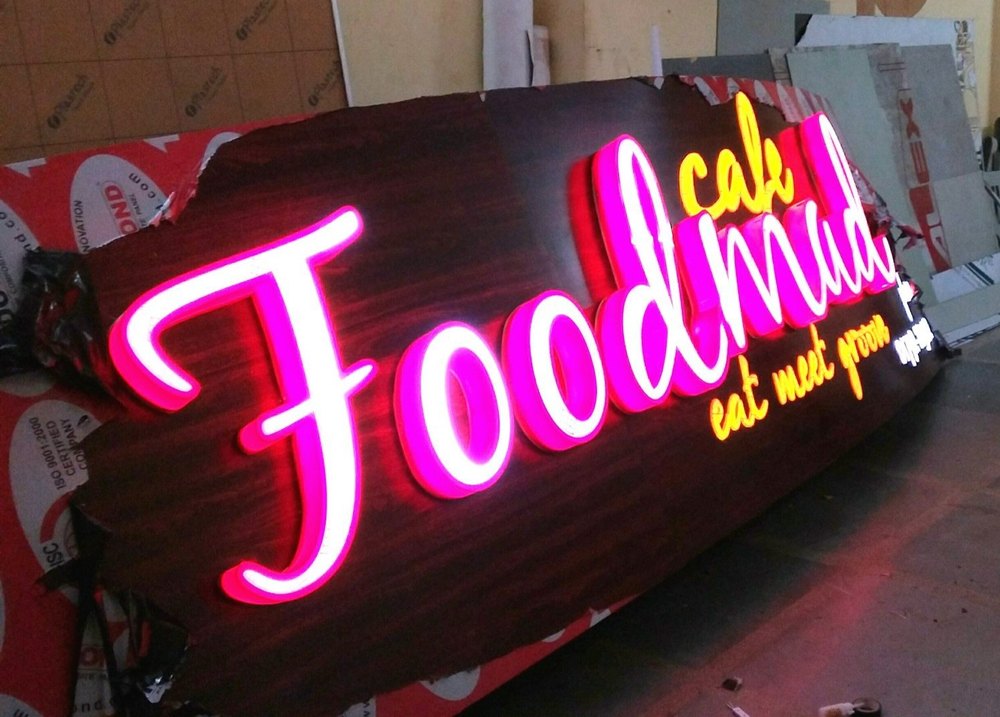 Led Black 3D Sign Board, For Advertising, Shape: Rectangular