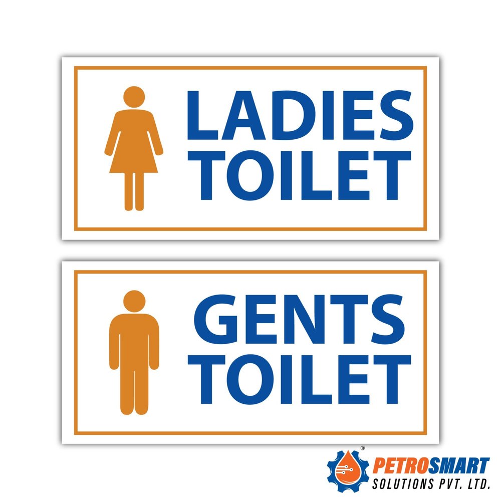 Pvc Orange-blue-white Gents/ladies Toilet Board (iocl), Shape: Ractangular