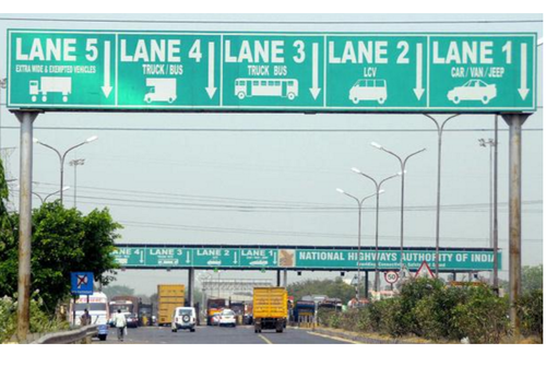 Green And White Iron Highway Toll Plaza Signage Board, Shape: Rectangular