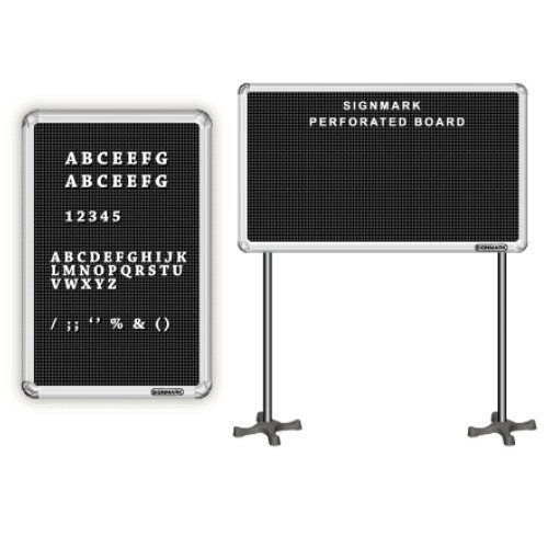 Aluminum Alphabet Black Perforated Board, Shape: Rectangular