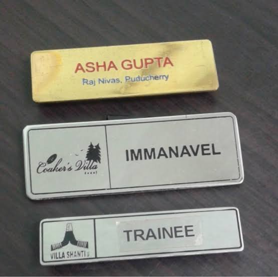Silver Standard Ss Pocket Name Plate, 0.8MM, Grade: 304 & 202
