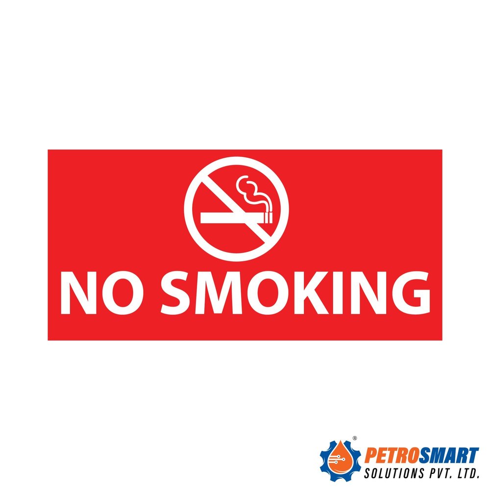 Rectangular Red No Smoking Signage Board, For Industrial, Dimension: 31 X 15 cm