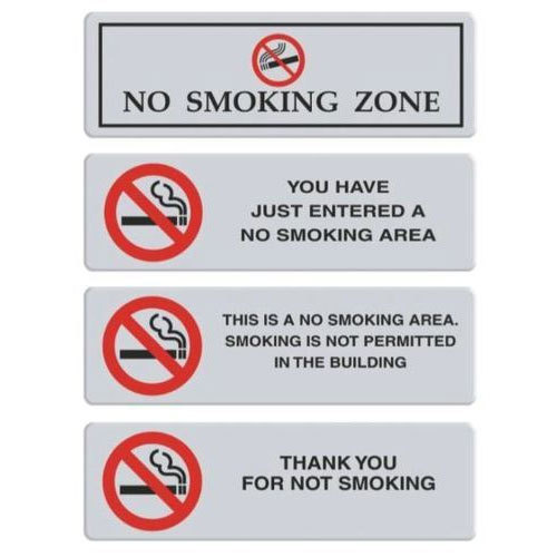 Rectangular SS No- Smoking Zone Wall Signage
