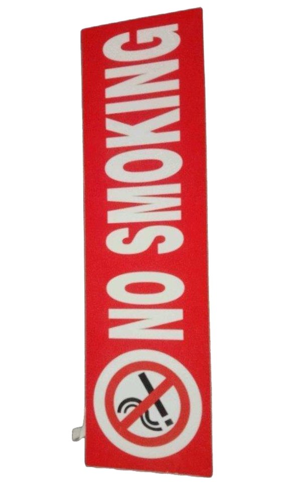 Rectangular Red And White PVC No Smoking Sign, For Safety Purpose, Dimension: 15*6 Inch