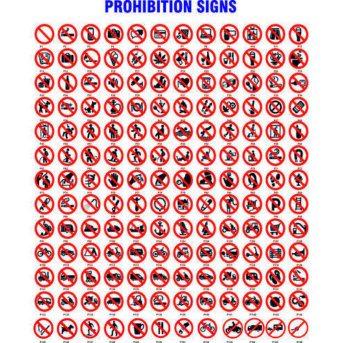 Red And Black Rectangular Prohibited New Sign Board, For Industrial