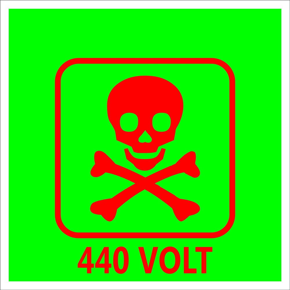 Square Reflective Electric Danger Signage, For Industrial, Dimension: 9 X 9 Inch