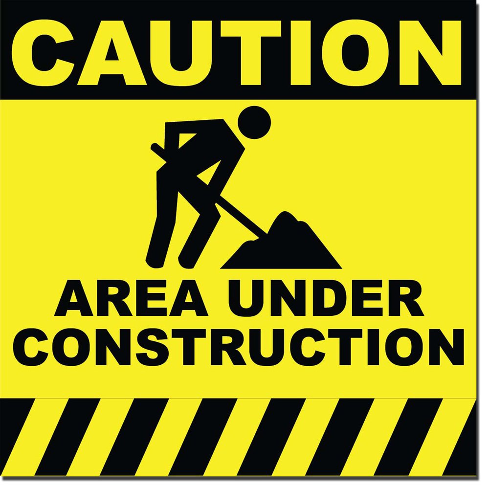 Yellow And Black Construction Zone Sign
