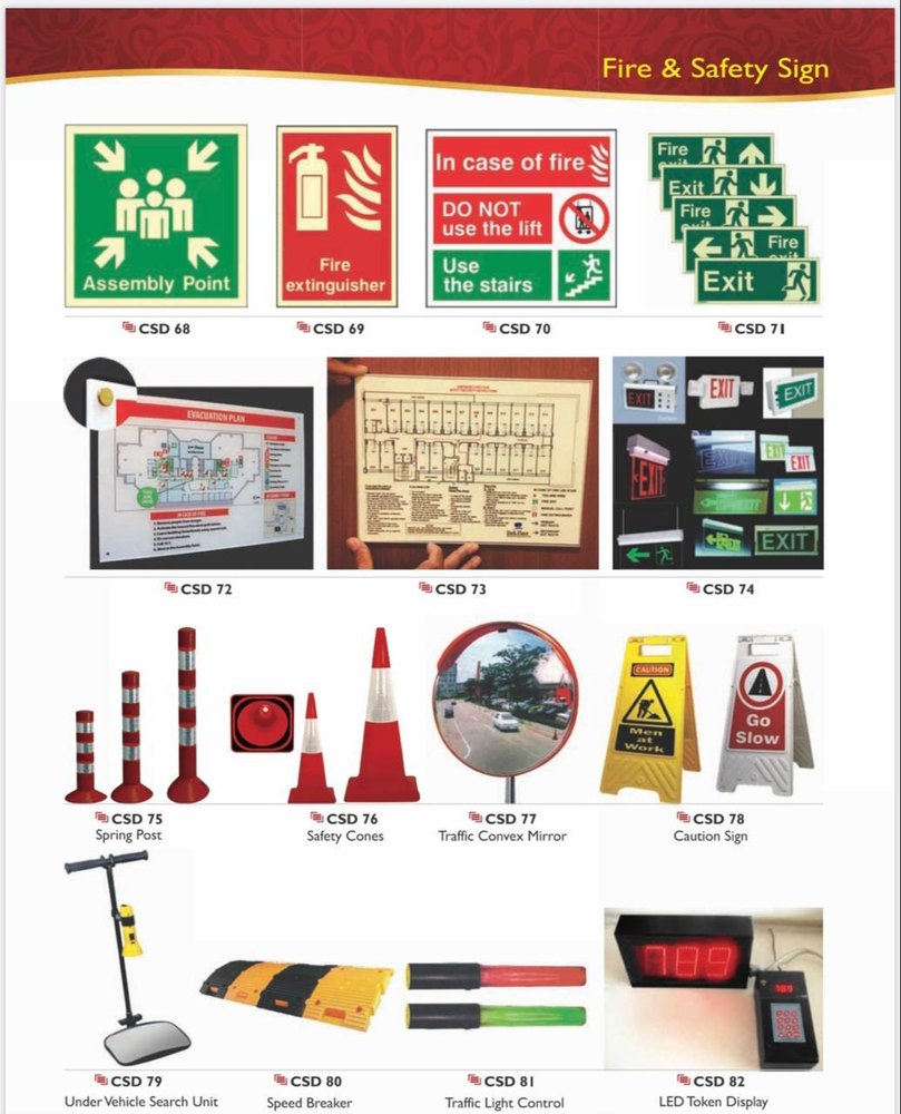 Night Glow Fire And Safety Sign, Dimension: Standard