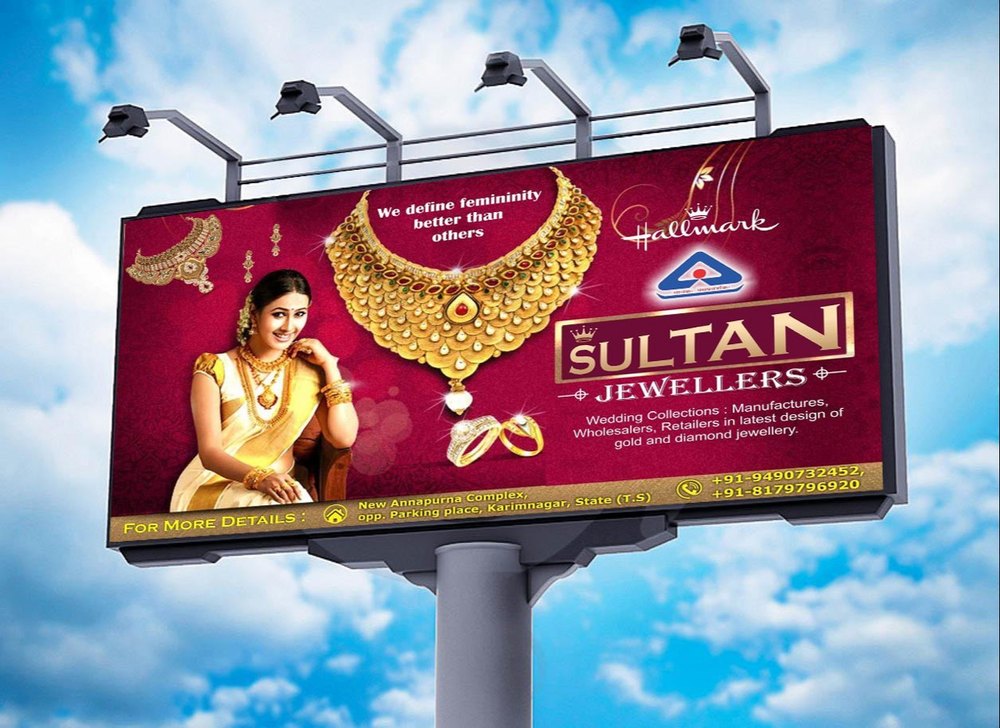 Unipole Hoarding Sign Board, For Outdoor Advertising