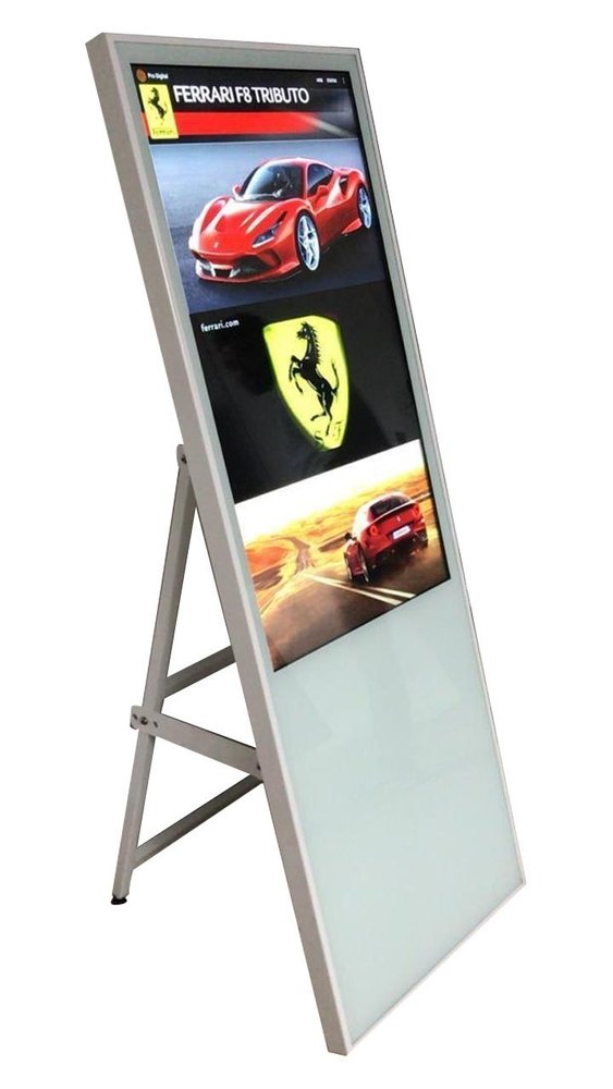 White Outdoor Digital Poster Stand, Thickness: 11mm, Dimension: 48x17x3 Inch