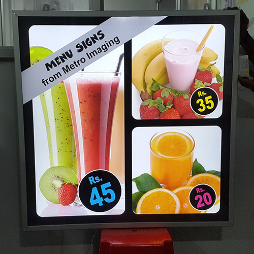 Wall Mount Or Ceiling Hang Acrylic Menu Advertising Signs, Custom Size