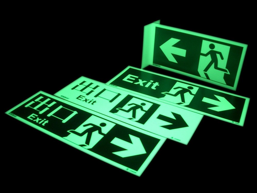 ACP Sheet Rectangular Photo Luminescent Signage, Board Thickness: 5mm