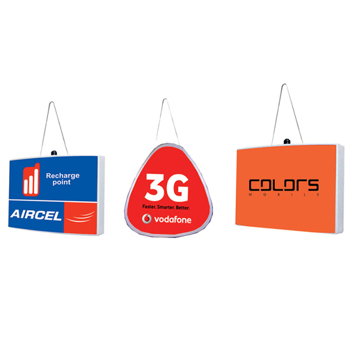 Acrylic Red Hanging Glow Sign Boards, For Outdoor Promotion