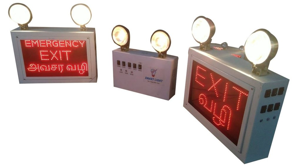 Silver Emergency Exit Light, 80 Degree Celsius, 160x360mm