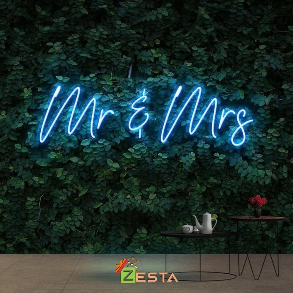 Acrylic Rectangle Mr & Mrs Custom Neon LED Sign