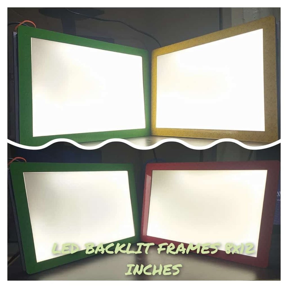 Wooden Rectangle 8x12 LED BACKLIT FRAMES WITH LID