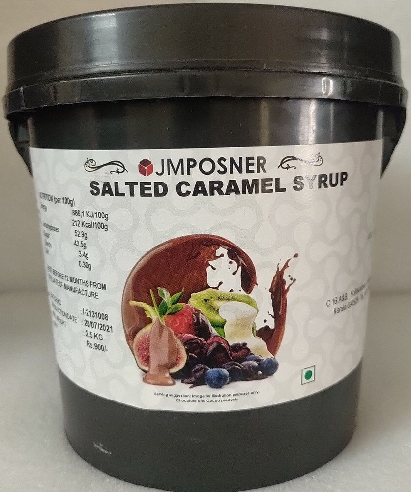 JMPOSNER Brown salted Caramel Syrup - 2.5kg, For Bakery, Liquid
