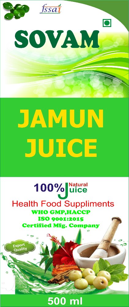sovam Jamun Juice, Packaging Type: 500ml, Packaging Size: 500 ml