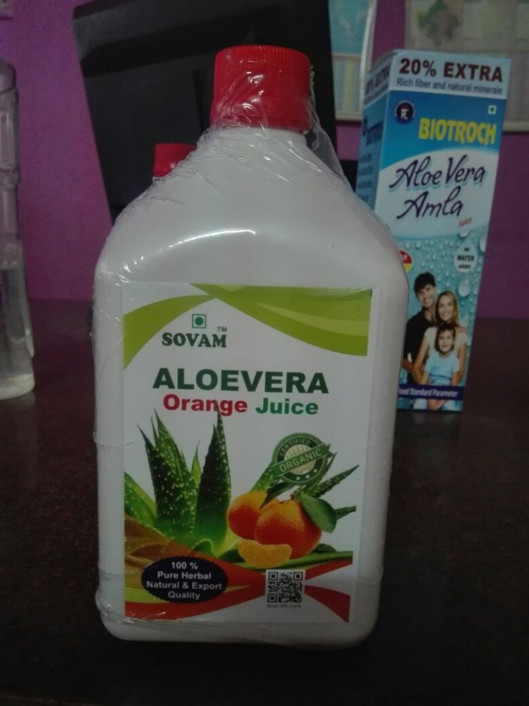 Sovam Aloevera Orange Juice, Packaging Size: 1000 ml, Packaging Type: Bottle